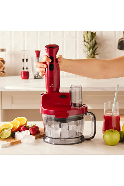 Karaca 6 in 1 Çok Amaçlı Mutfak Robotu , 2000W Turbolu Güçlü Motor, 1,5LT Geniş Hazne Kırmızı