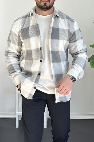Edwox Γκρι Slim Fit Ανδρικό πουλόβερ Fleece - Edw227