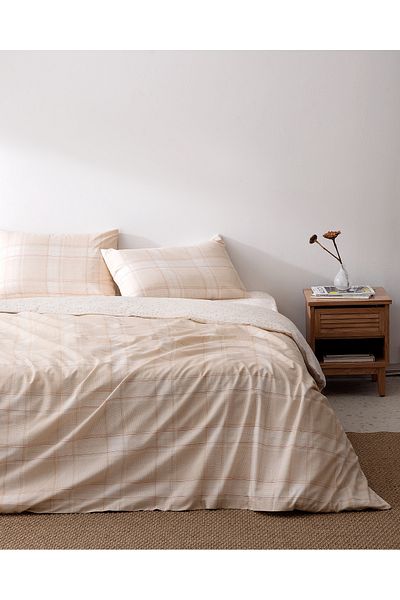 Madame Coco Beige Blanch King Size 100% Cotton Ranforce Printed Bedding Set