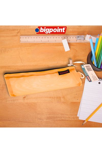 Bigpoint Orange Large Chamber Pen - Hangable on Bag with Hanger, Mesh Type