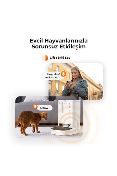 Petkit Yumshare Kameralı Çift Hazneli Akıllı Mama Kabı Beyaz (Resmi Distribütör Garantili)