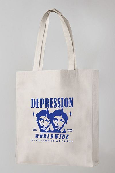 Vatkalimon Depression Printed Bezji Canvas Tote Bag