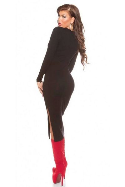 DEFNADA B 101171   Rochie creion cu mânecă lungă