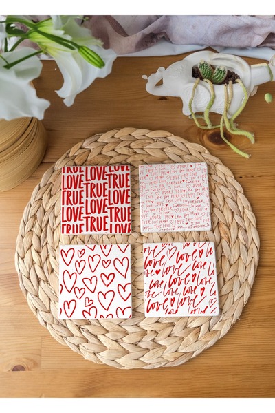 arslart طقم مكون من 4 قطع من الوقايات تحت عنوان الحب من الحجر الطبيعي - هدية ...