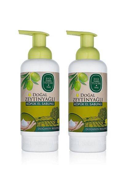 Eyüp Sabri Tuncer Eyüp Sabri̇ Tuncer Natural Olive Oil Foam Soap 500Mlx2 Pcs(No Paraben, No Gluten and Vegan)