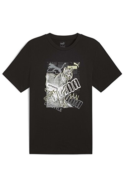 Puma 683213 Графічний фотопринт на футболці Tişort Erkek T-Shirt SİYAH