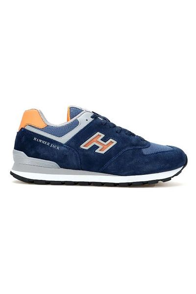 Hammer Jack Chile M 12-19253-g-m Pantofi sport unisex 100% piele naturală Albastru-portocaliu