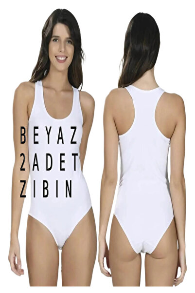 Namaldı Kadın Kalın Askılı Body Zıbın Alttan Kancalı Çıtçıtlı Sırtı Rambo Çapraz Askılı 2'li Takım