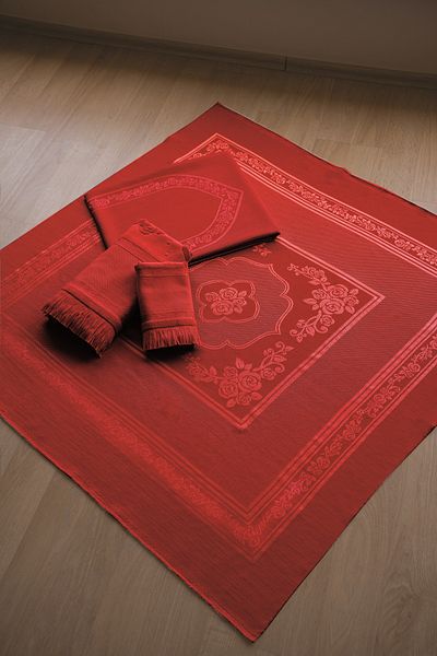 GONCA TEKSTİL 80 X 135 Seamless Etamine Single Prayer Rug Embroidered Fabric