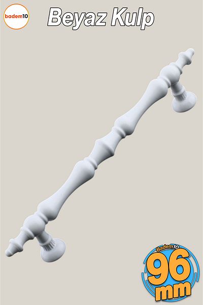 Badem10 Mâner Nilay Metal Alb 96 Mm -9,6 Cm Mobilier Bucătărie Sertar Dulap Mânere Dulap Mâner Mâner Alb
