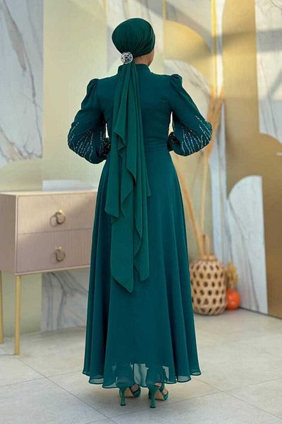 Bym Fashion Σμαραγδένιο βραδινό φόρεμα