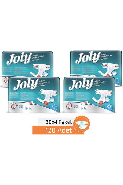 Joly Adult Patient Diapers with Flexible Waistband Medium 4 Packs of 30 120 Pieces