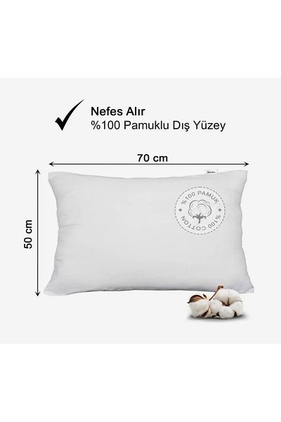 ÇIQRIK HOME Luxury (Medium Degree Filling) 50X70 Bead Silicone Pillow