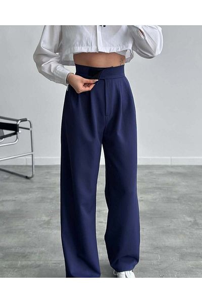 COMBİNE MİCHAİL Γυναικείο παντελόνι Palazzo με κλείσιμο με Velcro Lycra