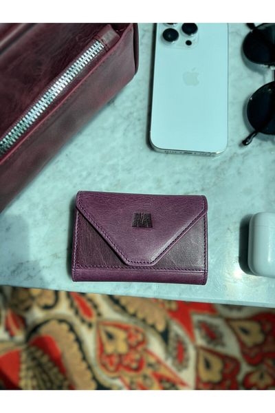 Deriza Mia 2190 - Πορτοφόλι ακορντεόν Tiguan Purple από γνήσιο δέρμα