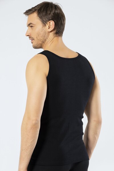 Cacharel Men's 2-Pack 100% Cotton Undershirts 1501/Black