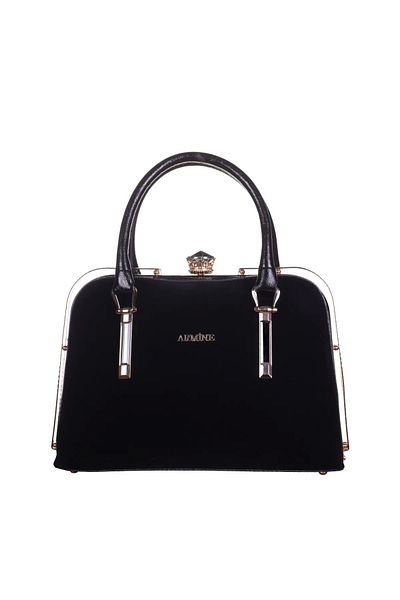 Armine Women's Black Suede Shoulder Bag - 339