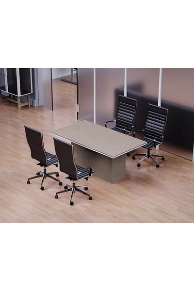 Mahmayi Modern Conference Table for Office, Conference Room Meeting Table - Light Concrete, 180CM
