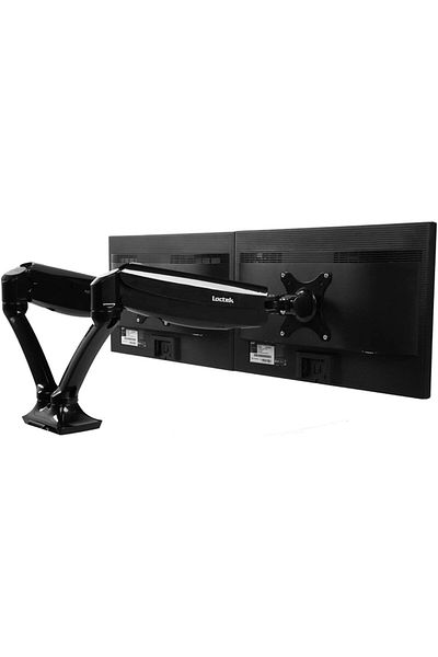 Mahmayi Black VNDLB502D Modern Dual Monitor Support Arm Adjustable for Monitor, TV, PC (71x24x15cm)