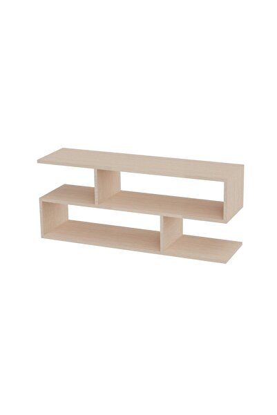 Mahmayi Modern TV Stand and Coffee Table with 2 Tier Storage Shelf, Monitor Stand for Home-OAK MELAMINE