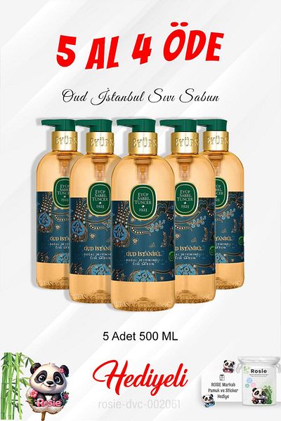 Eyüp Sabri Tuncer Oud Istanbul Liquid Soap 500 ml 4 Pay and 1 Özde