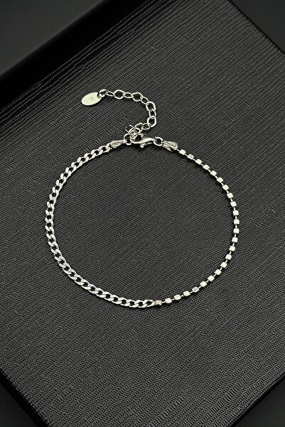 FRNCH 925 Ayar Gümüş İtalyan Model Gümüş Renk Erkek Bileklik FRJ12401-3401-A