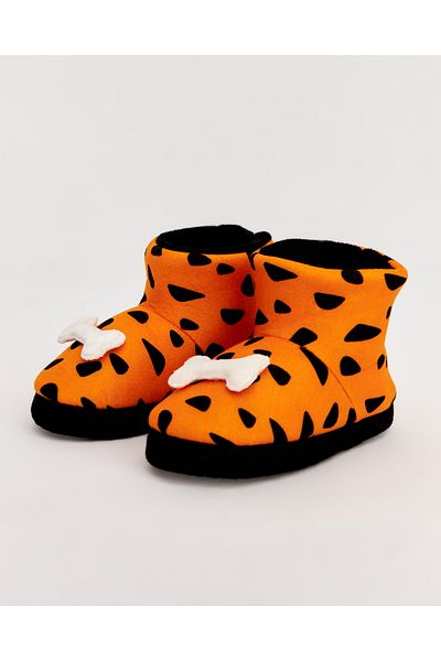 Chirpy Shus -p Patterned Orange Children's Slippers