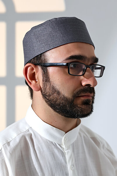 ihvan online Kubbeli Kalıp Namaz Takkesi Gri