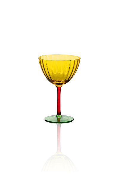 The Mia Yellow 240 ml Glass Ice Cream Bowl for Feet