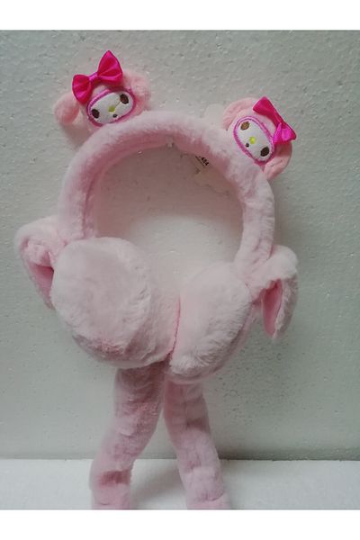 İLHANLAR Plush Earmuff Beanie Hat with Lightless Moving Sound and Playful Ears 6~14 Years