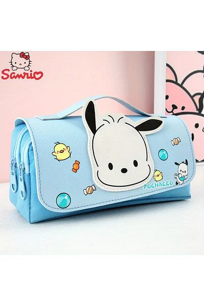 GlassySKY Sanrio Kuromi Melody Pochacco Husă pentru creion din pânză Oxford de mare capacitate Suport stilou Papetarie Cadou