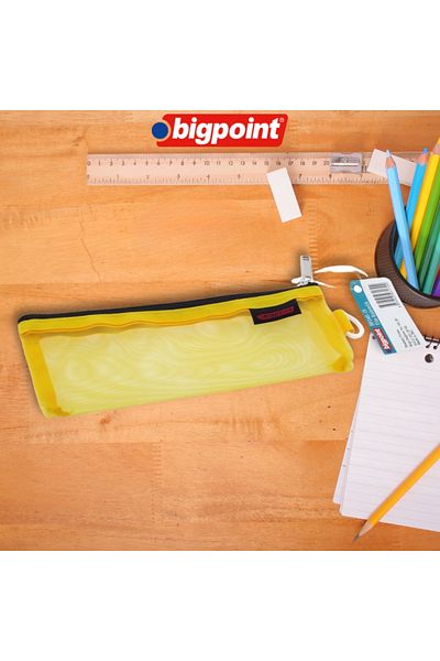 Bigpoint Yellow Large Chamber Pen - Bag Hanging with Hanger, Mesh Pen Holder