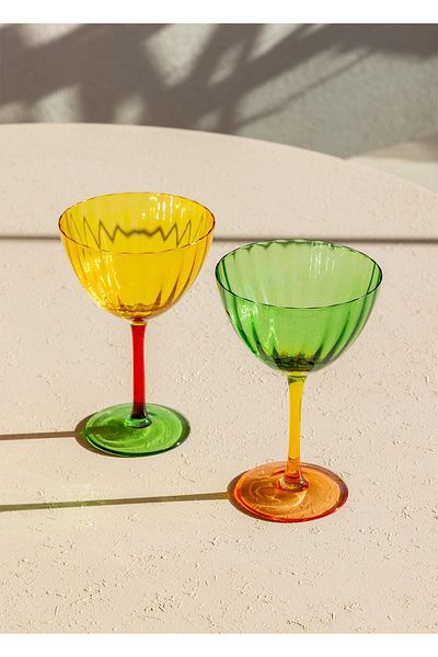 The Mia Yellow 240 ml Glass Ice Cream Bowl for Feet