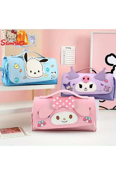 GlassySKY Sanrio Kuromi Melody Pochacco Husă pentru creion din pânză Oxford de mare capacitate Suport stilou Papetarie Cadou