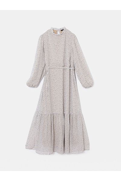 LC Waikiki Rochie de damă cu guler vertical cu volane de sezon nou cu flori - S5H533Z8
