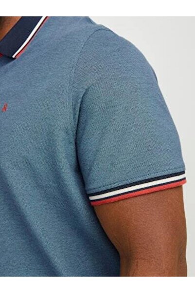 Jack & Jones Ανδρικό βαμβακερό μπλουζάκι με γιακά πόλο μεγάλου μεγέθους 12143859