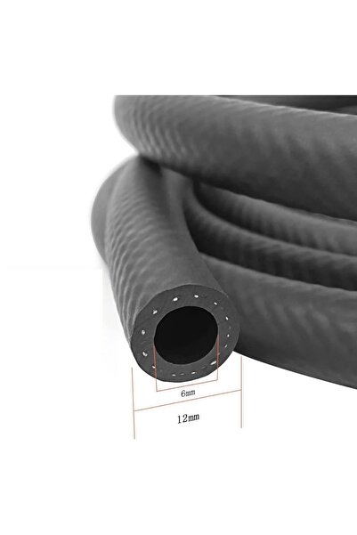 YDSilikon 6mm*12mm İçten Örgülü LPG/CNG Benzin Yakıt Hortumu NBR (Nitril) 1Metre