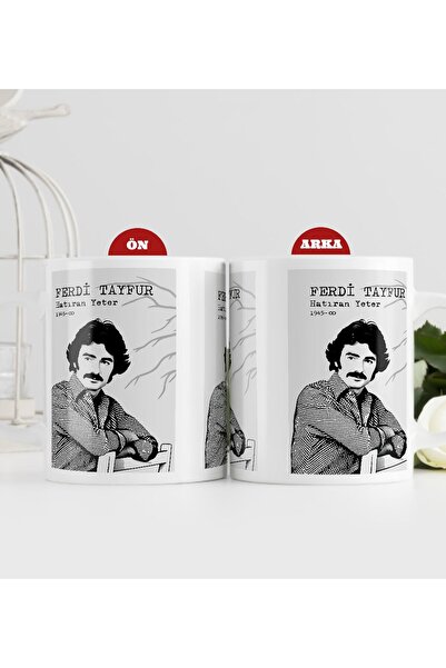 Bk Gift Ferdi Tayfur Hatıran Yeter Tasarımlı Beyaz Kupa Bardak-4, Arkadaşa He...