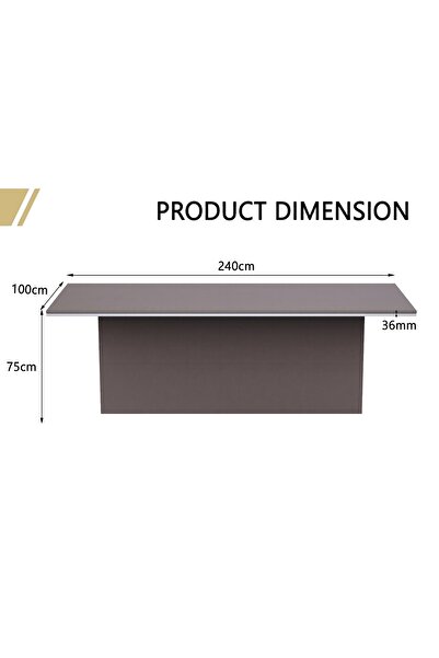 Mahmayi Advanced Conference Table Office Meeting Table, Conference Room Table-Anthracite Linen, 240CM