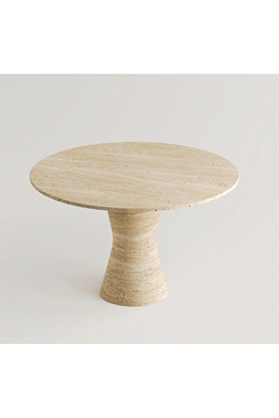 MIARIK DESIGN & DEKORASYON Kum Saati Traverten Mermer Yemek Masasi