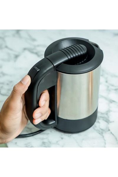 Geepas 0.5 L Stainless Steel Travel Kettle- GK175| 1100 W, Black and Silver Color