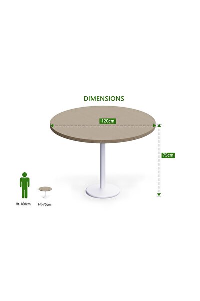 Mahmayi Round Pantry Table, Simple Modern Design Coffee Task for Home Office, (120 cm Dia, Linen)