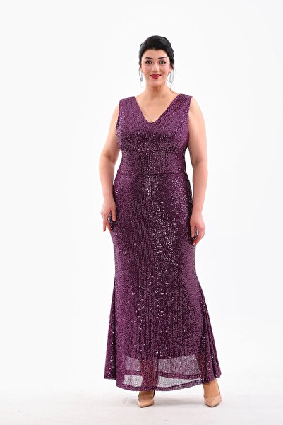 IŞILTI Rochie de seară cu paiete elastice, cu paiete, cu spatele jos - 3098