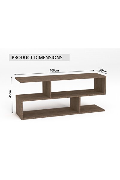 Mahmayi Modern TV Stand and Coffee Table with 2 Tier Storage Shelf, Monitor Stand for Home-TRUFFLE DAVOS OAK