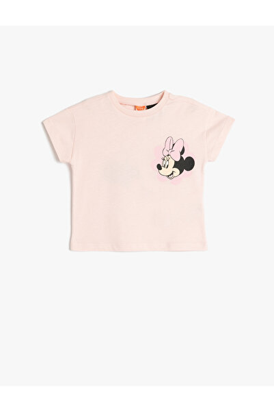 Koton Minnie Mouse Baskılı Pembe Kız Bebek T-Shirt 5SMG10017AK