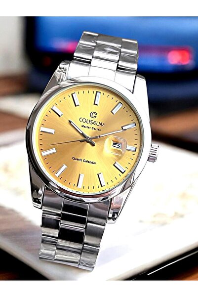Coliseum COLİSEUM ÇELİK KORDONLU TAKVİMLİ ROLEX MODEL KLASİK-SPOR KULLANUMA UYGUN ÖZEL KUTULU ERKEK KOL SAATİ
