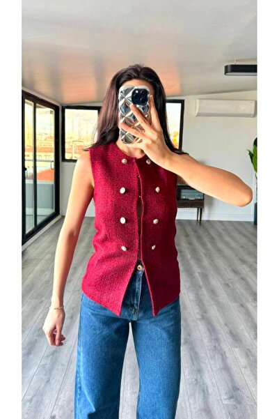 SOFT KADIN TÜVİT YELEK BORDO