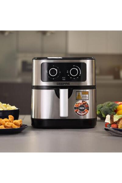 Geepas مقلاة هوائية سعة 7 لتر - مؤقت لمدة 30 دقيقة، قوة 1800 واط، تقنية VORTEX