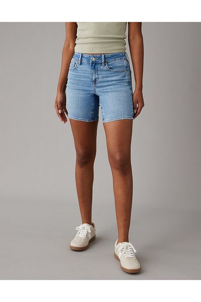 AMERICAN EAGLE AE Next Level Low-Rise Skinny Bermuda Denim Short