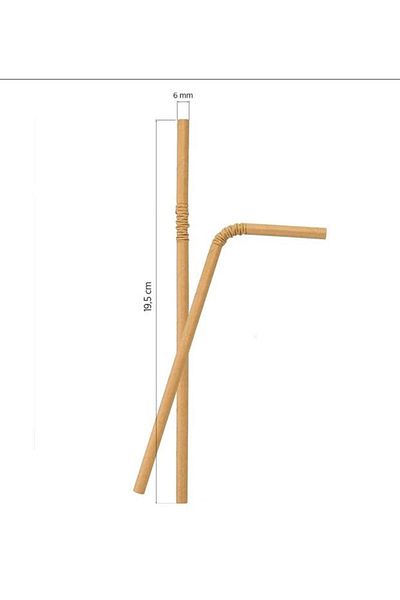 ÇELİKPENÇE Bellows Kraft Paper Straw 200 Pieces